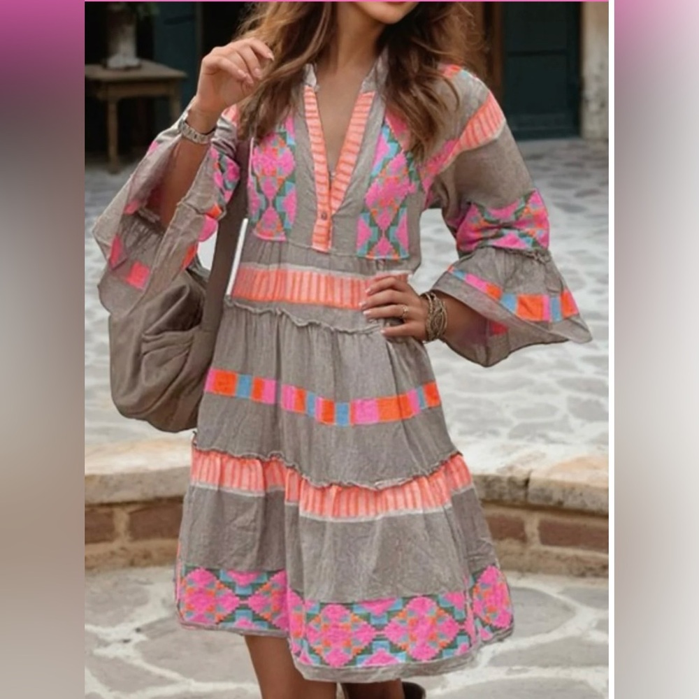 NEW Festival Vibes Tunic Dress - Picture 2 of 8
